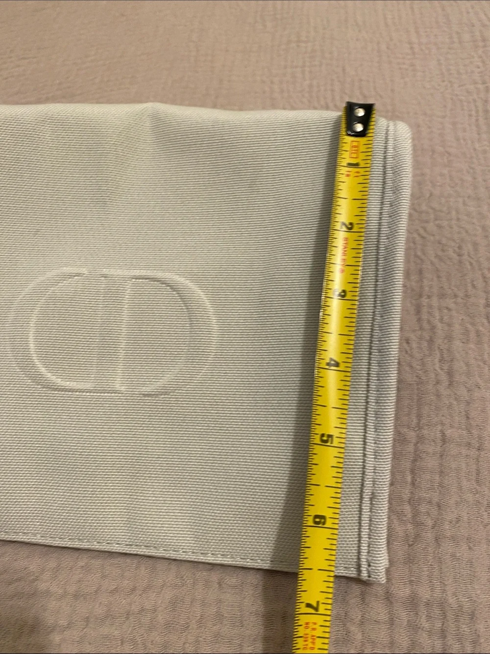 Dior Embossed Canvas Pouch in Light Gray